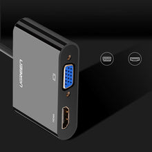 Заредете изображение във визуализатора на галерията – Ugreen adapter converter HDMI - VGA / HDMI + mini jack 3.5mm black (CM101) - TopMag

