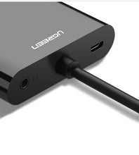 Заредете изображение във визуализатора на галерията – Ugreen adapter converter HDMI - VGA / HDMI + mini jack 3.5mm black (CM101) - TopMag
