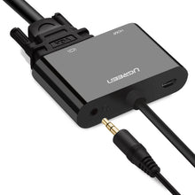 Заредете изображение във визуализатора на галерията – Ugreen adapter converter HDMI - VGA / HDMI + mini jack 3.5mm black (CM101) - TopMag
