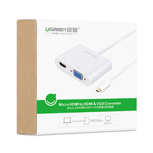 Заредете изображение във визуализатора на галерията – Ugreen video adapter micro HDMI - HDMI + VGA 30cm black (MM115) - TopMag
