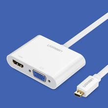 Заредете изображение във визуализатора на галерията – Ugreen video adapter micro HDMI - HDMI + VGA 30cm black (MM115) - TopMag
