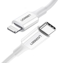 Заредете изображение във визуализатора на галерията – Ugreen cable USB Type C - Lightning 3A cable 0.25 m white (US171) - TopMag
