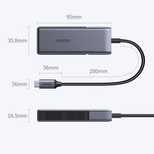 Заредете изображение във визуализатора на галерията – Ugreen adapter USB Type C adapter (male) - Ethernet RJ-45 (female) 5Gbps black (CM312) - TopMag
