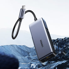 Заредете изображение във визуализатора на галерията – Ugreen adapter USB Type C adapter (male) - Ethernet RJ-45 (female) 5Gbps black (CM312) - TopMag
