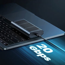 Заредете изображение във визуализатора на галерията – Ugreen SSD case for NVMe / PCIe USB 3.2 Gen 2x2 (SuperSpeed USB 20 Gbps) M.2 (M, M&amp;B key) black (USB Type C cable included) (CM374 black) - TopMag
