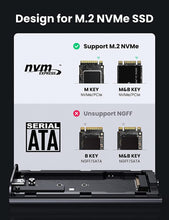 Заредете изображение във визуализатора на галерията – Ugreen SSD case for NVMe / PCIe USB 3.2 Gen 2x2 (SuperSpeed USB 20 Gbps) M.2 (M, M&amp;B key) black (USB Type C cable included) (CM374 black) - TopMag
