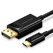 Заредете изображение във визуализатора на галерията – Ugreen unidirectional USB Type C to Display Port 4K 1.5m Black (MM139) Adapter Cable - TopMag
