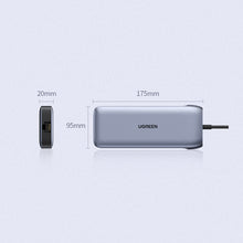 Заредете изображение във визуализатора на галерията – Ugreen multi-functional HUB 9in1 USB Type C - HDMI, DP, VGA, 2 x USB, RJ45 Ethernet, SD / TF card reader, USB Type C PD 100W gray (CM274) - TopMag
