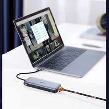 Заредете изображение във визуализатора на галерията – Ugreen multi-functional HUB 9in1 USB Type C - HDMI, DP, VGA, 2 x USB, RJ45 Ethernet, SD / TF card reader, USB Type C PD 100W gray (CM274) - TopMag

