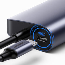 Заредете изображение във визуализатора на галерията – Ugreen multifunctional adapter HUB USB Type C - 3 x USB / Ethernet RJ-45 / micro USB gray (CM252) - TopMag
