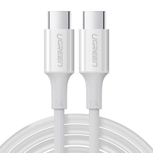 Заредете изображение във визуализатора на галерията – Ugreen cable USB Type C - USB Type C PD 100W 5A 2m white (US300) - TopMag

