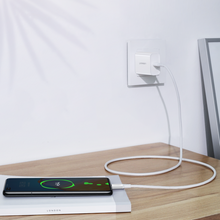 Заредете изображение във визуализатора на галерията – Ugreen cable USB Type C - USB Type C PD 100W 5A 2m white (US300) - TopMag
