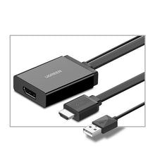 Заредете изображение във визуализатора на галерията – Ugreen unidirectional HDMI adapter (male) - Display Port (female) + USB (for power supply) video adapter 0.5m black (MM107) - TopMag
