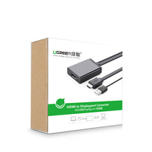 Заредете изображение във визуализатора на галерията – Ugreen unidirectional HDMI adapter (male) - Display Port (female) + USB (for power supply) video adapter 0.5m black (MM107) - TopMag
