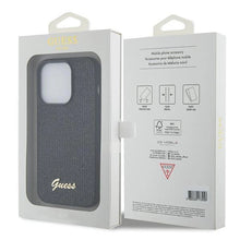 Заредете изображение във визуализатора на галерията – Guess Sequin Script Metal case for iPhone 15 Pro - black
