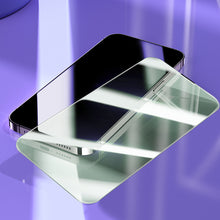 Заредете изображение във визуализатора на галерията – Baseus Full Screen Tempered Glass for iPhone 14 Pro Max with Anti Blue Light Filter and 0.3mm Speaker Cover + Mounting Frame
