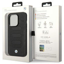 Заредете изображение във визуализатора на галерията – Case BMW BMHCP14X22RPSK iPhone 14 Pro Max 6.7" black/black Leather Seats Pattern
