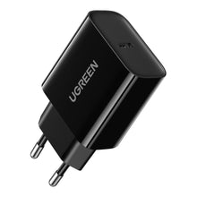 Заредете изображение във визуализатора на галерията – Ugreen USB wall charger Type C 20W Power Delivery black (10191)
