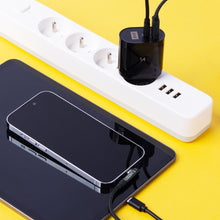 Заредете изображение във визуализатора на галерията – Wozinsky small 65W GaN charger with USB ports, USB supports fast charging black (WWCGM1)
