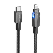 Заредете изображение във визуализатора на галерията – Borofone Cable BU41 Kelly - Type C to Lightning - PD 27W 1,2 metres black

