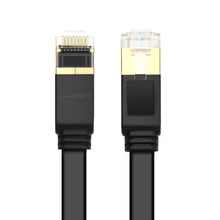 Заредете изображение във визуализатора на галерията – Ugreen Flat Cable Internet Network Cable Ethernet Patchcord RJ45 Cat 7 STP LAN 10 Gbps 10m Black (NW106 11265)
