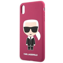 Заредете изображение във визуализатора на галерията – Karl Lagerfeld KLHCPXSLFKFU iPhone X/Xs hardcase fuksja/fushia Silicone Ikonik
