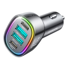 Заредете изображение във визуализатора на галерията – Joyroom car charger 70W with 4 ports: 2 x USB C, 2 x USB black (JR-CL29)
