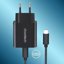 Заредете изображение във визуализатора на галерията – Choetech fast charger USB C 25W PPS PD black (PD6003)
