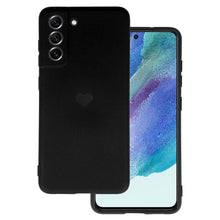 Заредете изображение във визуализатора на галерията – Vennus Silicone Heart Case for Samsung Galaxy S21 FE design 1 black
