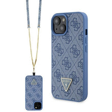 Заредете изображение във визуализатора на галерията – Original Case GUESS hardcase Crossbody 4G Metal Logo GUHCP15SP4TDSCPB for Iphone 15 blue
