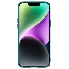 Заредете изображение във визуализатора на галерията – Nillkin CamShield Leather S Case iPhone 14 Plus cover with camera cover green
