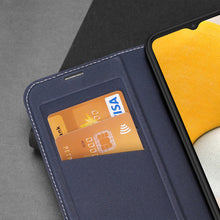 Заредете изображение във визуализатора на галерията – Dux Ducis Skin X2 case Samsung Galaxy A14 5G flip case wallet stand blue
