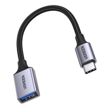 Заредете изображение във визуализатора на галерията – USB C (male) - USB (female) 3.0 OTG cable 0.15m Ugreen US378 - black

