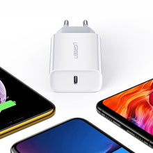 Заредете изображение във визуализатора на галерията – Ugreen USB charger Power Delivery 3.0 Quick Charge 4.0+ 20W 3A white (60450)
