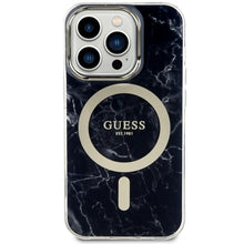 Заредете изображение във визуализатора на галерията – Original Case GUESS hardcase Marble MagSafe GUHMP14XPCUMAK for Iphone 14 Pro Max black
