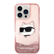 Заредете изображение във визуализатора на галерията – Karl Lagerfeld KLHCP14XLNCHCP iPhone 14 Pro Max 6.7" pink/pink hardcase Glitter Choupette Head

