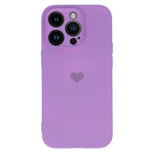 Заредете изображение във визуализатора на галерията – Vennus Silicone Heart Case for Iphone 13 Pro design 1 purple
