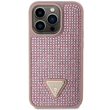 Заредете изображение във визуализатора на галерията – Original Case GUESS Rhinestone Triangle hardcase GUHCP14LHDGTPP for Iphone 14 Pro pink
