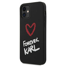 Заредете изображение във визуализатора на галерията – Karl Lagerfeld KLHCP12SSILKRBK iPhone 12 mini 5,4" czarny/black hardcase Silicone Forever Karl
