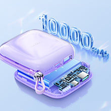 Заредете изображение във визуализатора на галерията – Joyroom powerbank 10000mAh Jelly Series 22.5W with built-in Lightning cable violet (JR-L003)
