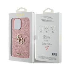 Заредете изображение във визуализатора на галерията – Guess GUHCP15XHG4SGP iPhone 15 Pro Max 6.7" pink/pink hardcase Glitter Script Big 4G
