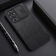 Заредете изображение във визуализатора на галерията – Nillkin Qin Leather Pro Case for Samsung Galaxy A54 5G Flip Cover Camera Cover Black
