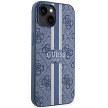 Заредете изображение във визуализатора на галерията – Guess GUHMP14MP4RPSB iPhone 14 Plus 6.7" blue/blue hardcase 4G Printed Stripes MagSafe
