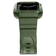 Заредете изображение във визуализатора на галерията – Kingxbar CYF537 2in1 Armored Case for Apple Watch SE, 8, 7, 6, 5, 4, 3, 2, 1 (45, 44, 42 mm) with strap green
