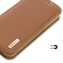 Заредете изображение във визуализатора на галерията – Dux Ducis Hivo iPhone 15 Pro Dux Ducis Hivo wallet case with RFID blocking - brown
