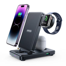 Заредете изображение във визуализатора на галерията – Joyroom JR-WQS02 iPhone AirPods Apple Watch 4in1 charging station foldable - black
