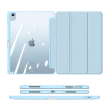 Заредете изображение във визуализатора на галерията – Dux Ducis Toby case for iPad 10.9'' 2022 (10 gen.) cover with space for Apple Pencil stylus smart cover stand blue
