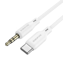 Заредете изображение във визуализатора на галерията – Borofone Cable BL18 - jack 3,5mm to Type C - 1 metr white
