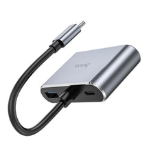 Заредете изображение във визуализатора на галерията – Hoco adaptor hub type c to hdtv+vga+usb3.0+pd100w+hdmi hb30 hb30 - TopMag
