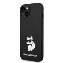 Заредете изображение във визуализатора на галерията – Karl Lagerfeld KLHMP14SSNCHBCK iPhone 14 6.1" hardcase black/black Silicone Choupette MagSafe
